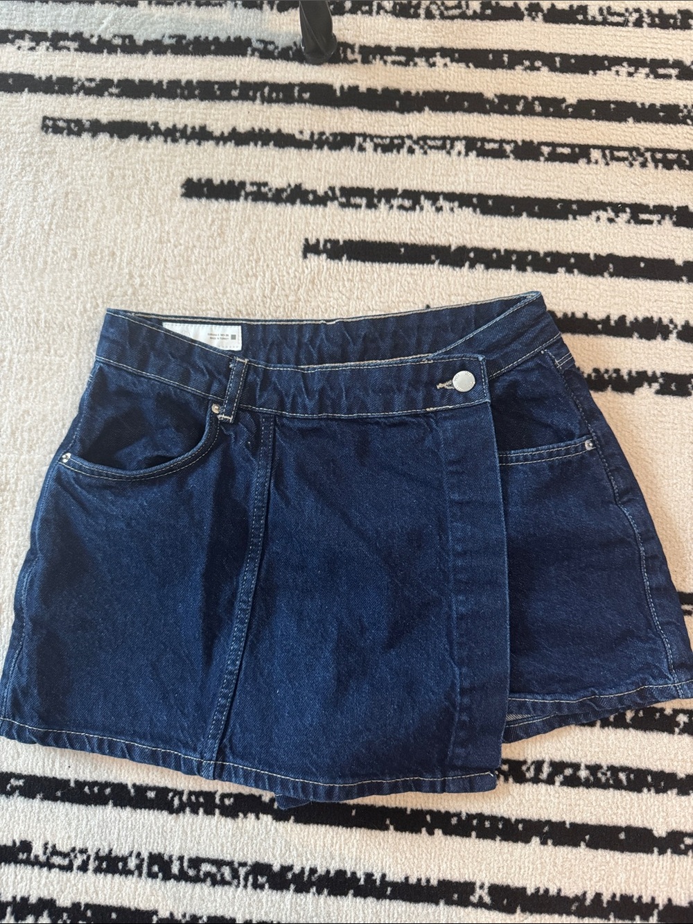 Dark Blue Denim Crossover Skort